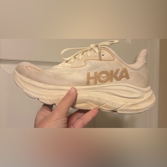Hoka Clifton 10 ladies running shoes sneakers in Vanilla/Birch size 8.5. - Picture 11 of 14
